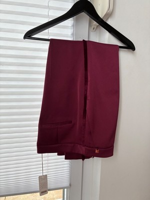 Ted Baker Hosen mit Fransenstreifen Gr.S/M Schrittlänge ca 66cm Beerenrot