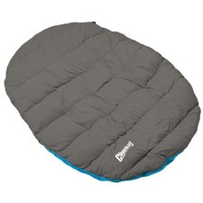 ChuckIt Pet Water Resistant Travel Pillow Dog Bed, Large, Gray and Blue
