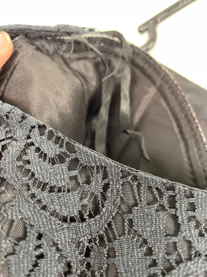 Vintage B.G.B. Vestido corto negro de encaje manga corta talla 8 Ltd. Foto 3 de 4