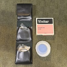 Lot of 2 Hoya 55mm Camera Lens Filters 1 Kalt 48mm Blue 1 Vivitar 1A 55mm