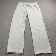 VTG Juicy Couture Wide Leg Sweats Track Pant Womens Small Blue USA Made -marks