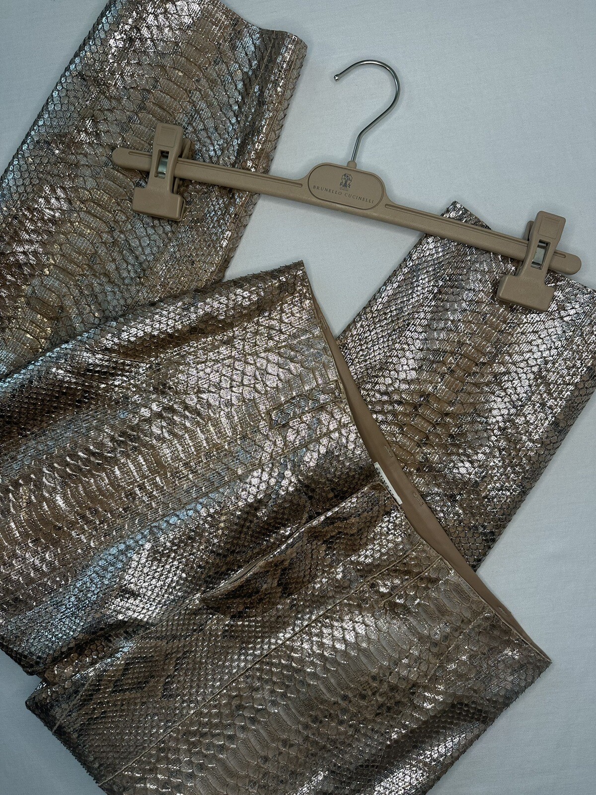 Women’s Brunello Cucinelli Metallic Python Croppe… - image 6