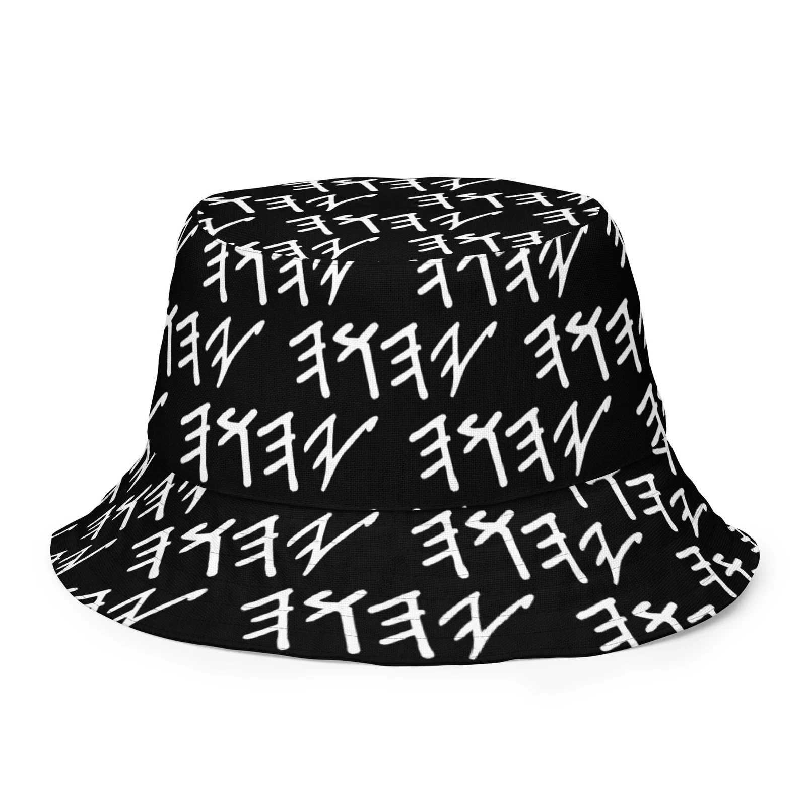 YHWH Paleo Hebrew YHWH Israelite Navy Black All Over Print Reversible bucket hat