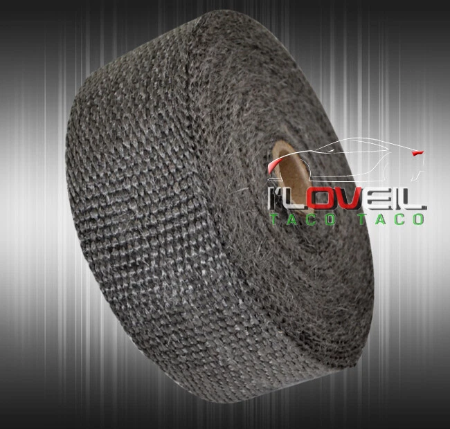10M Fiberglass Intake Thermal Heat Wrap Tape High Cloth Roll Kit Black Foto 2 de 3