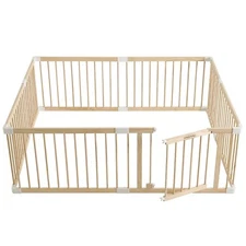 NOB HARPPA Wooden Baby Gated Toddler Playpen/Play Yard Fence 79.5" x 71.5" x 24"