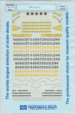 MicroScale 87103 Decal H0 - Grand Trunk Western (87-103)