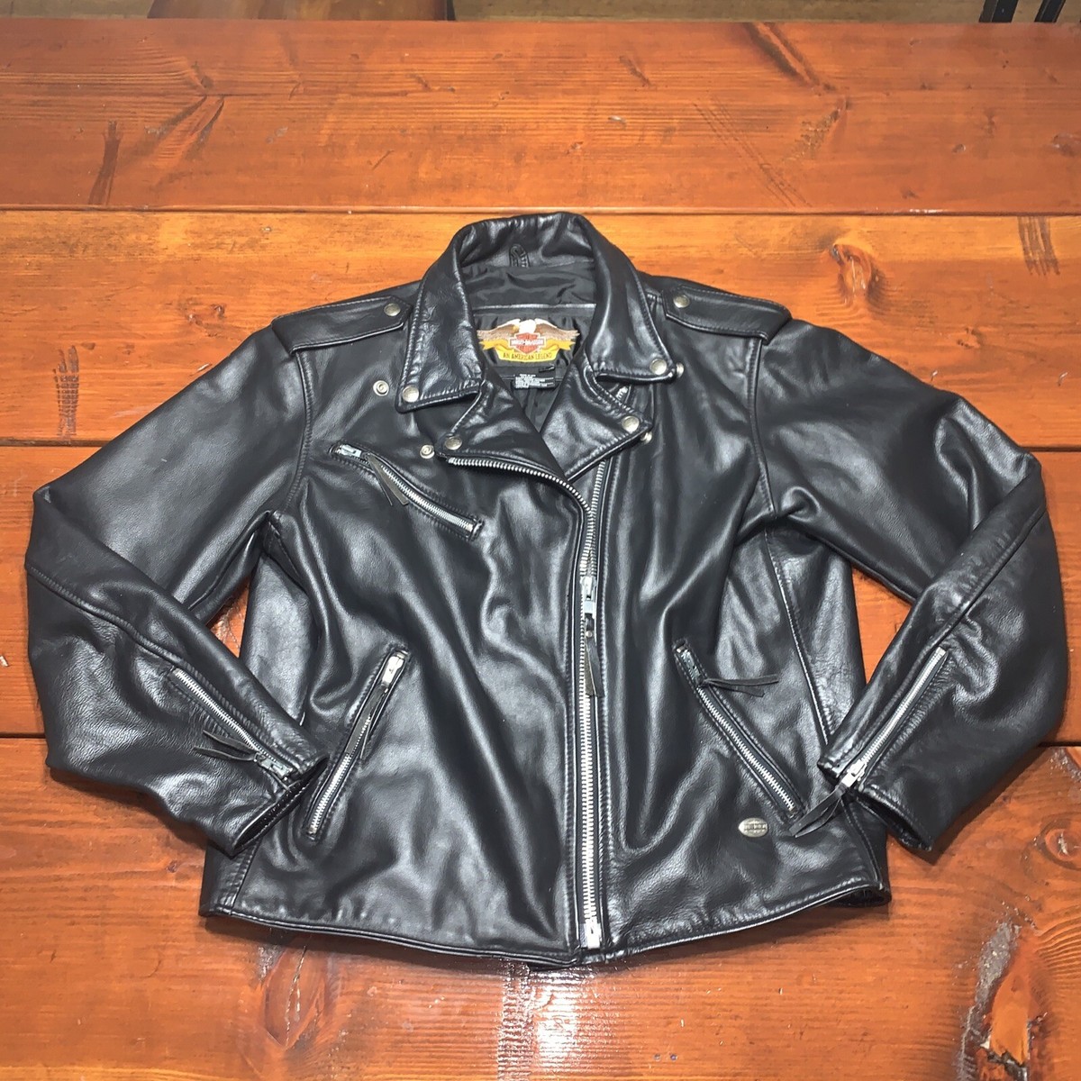 Harley Davidson Leather Jacket Women's XL Black Asymmetrical Harley Davidson Leather Jacket Women's XL Black Asymmetrical