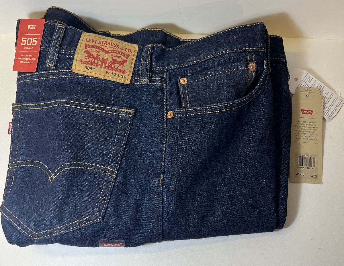 LEVIS 505 Regular Fit Jeans Straight Leg Extra Room Thigh at