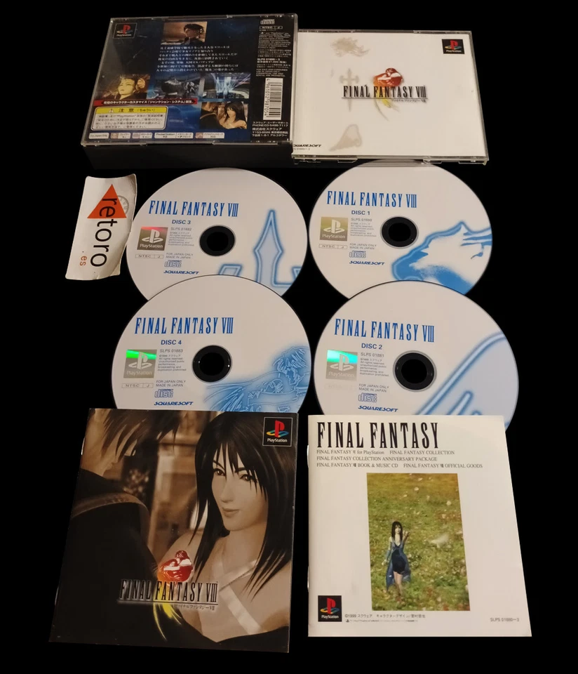 FINAL FANTASY VIII 8 sony playstation PSX Play Station PS1 JAP Psone 4 cds Spine, foto 1 de 2