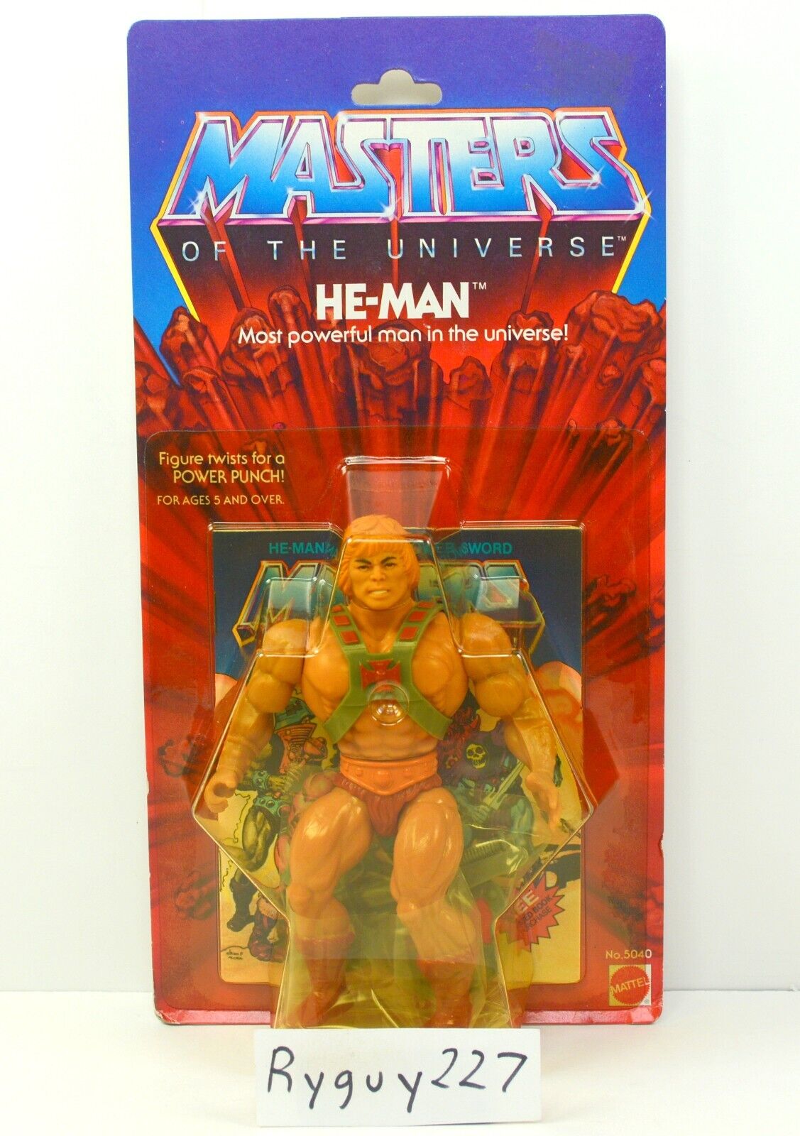 MOTU, He-Man, 8-back, Masters of the Universe, MOC, sealed figure, vintage