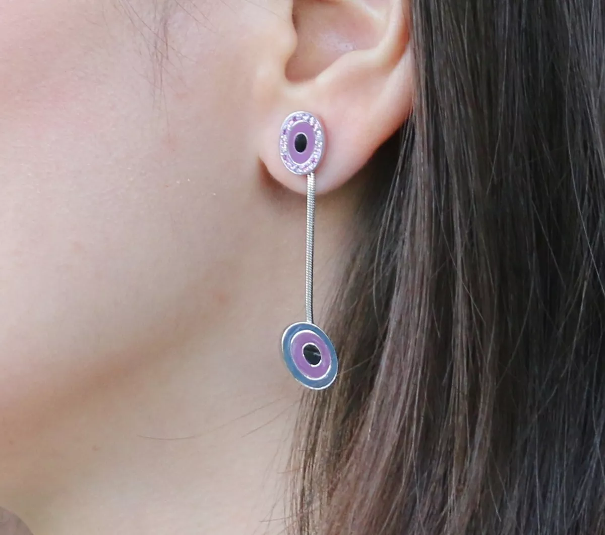 Swarovski luckily evil eye pierced earrings best sale
