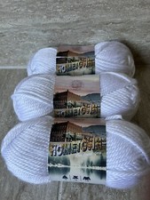  3 Pack Lion Brand Yarn 135-100R Hometown Bulky Yarn, New York White