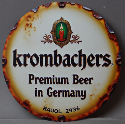 Blechschild Rund Krombachers Premium Beer 20 cm Durchmesser Neu & OVP