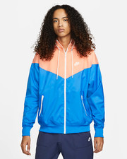 Nike Vintage Rare Windrunner Windbreaker Jacket Orange Blue Nylon Glanz