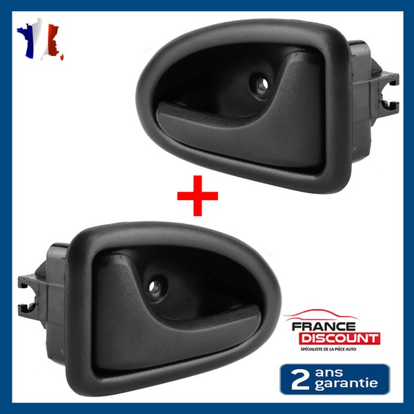 Innen TüRgriff Vorne Links & Rechts Schwarz FüR Renault Clio 2 Clio II 2X-image