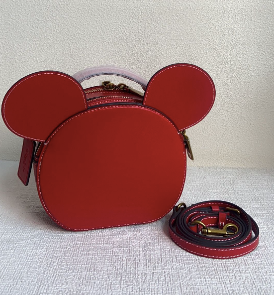 COACH Disney X Coach Mickey Mouse Ear Bag Crossbody Red COACH Disney X Coach Mickey Mouse Ear Bag Crossbody Red