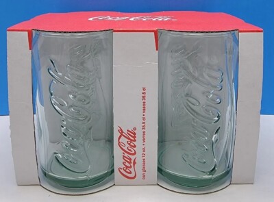 4-Pack Coca Cola Can Style Glasses 12oz Embossed Luminarc.