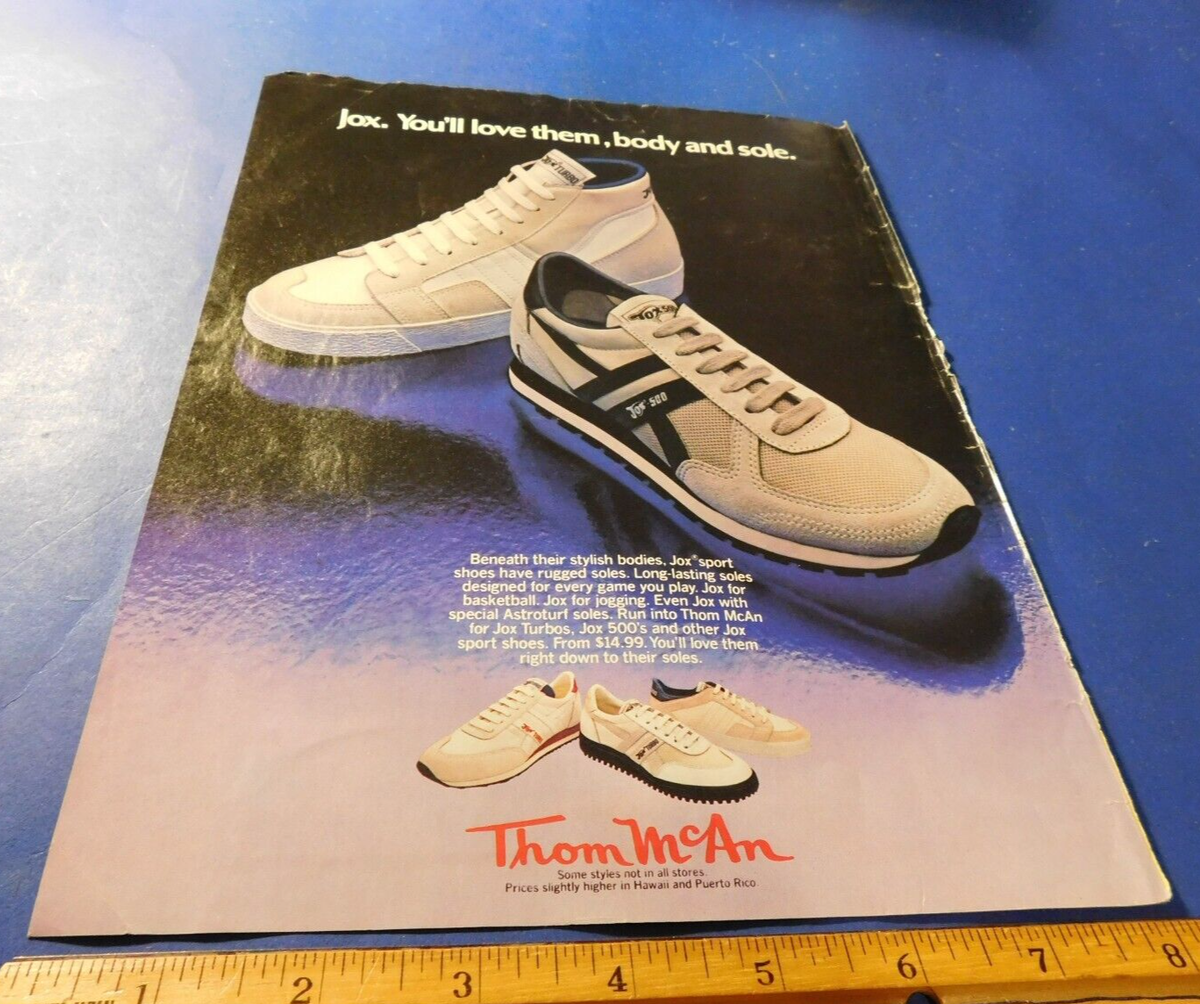 Jox Sport Shoes Thom McAn Vintage Ad from Magazine 1982
