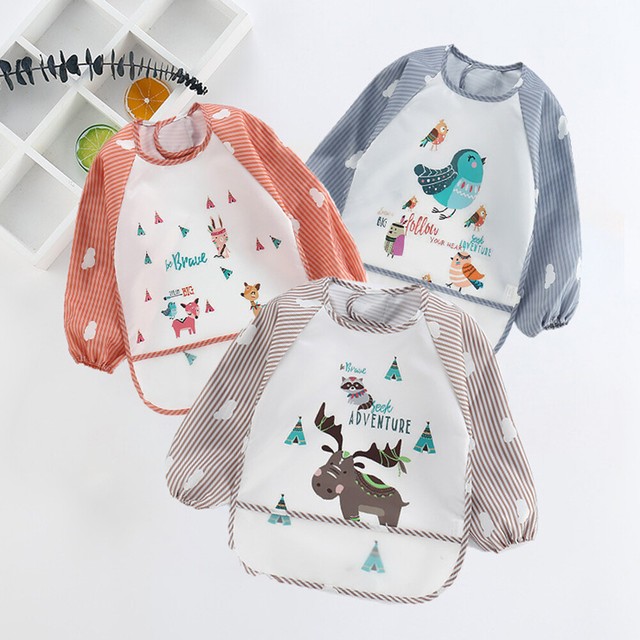 long sleeve feeding bib