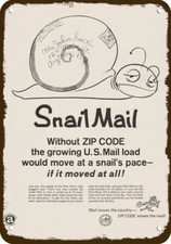 1968 USPS POST OFFICE ZIP CODE SNAIL MAIL VntgLook DECORATIVE REPLICA METAL SIGN