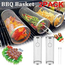 2 Pack Rolling Grilling Basket Stainless Stee...
