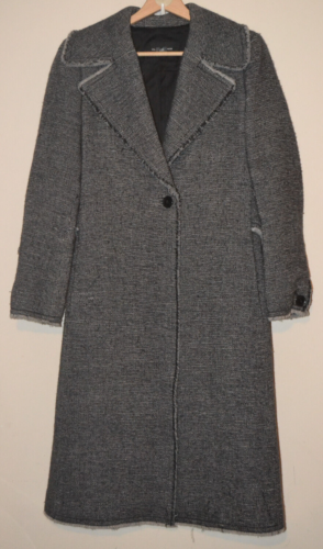 Abrigo para mujer gris Ralph Lauren Club Monaco mezcla lana estilo guisante Reino Unido pequeño - Imagen 1 de 8