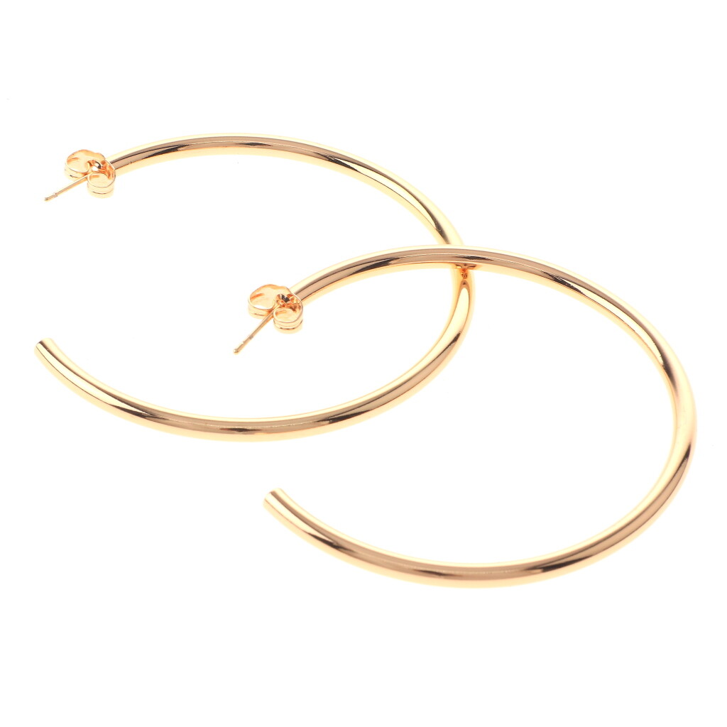 Gold Tone Gold Plated Metal Push Back Butterfly Hoop Earrings XPE2616E-GLD