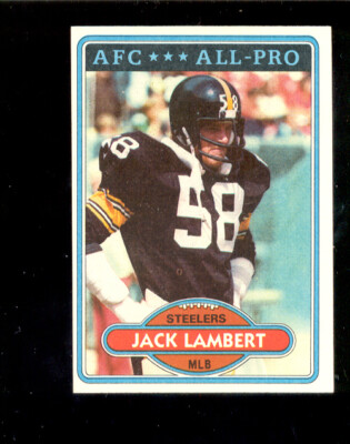 1980 Topps JACK LAMBERT Pittsburgh Steelers AFC All Pro Card | eBay
