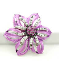 Purple enamel and pearl flower brooches pins Gift for her Pin Brooch For Women