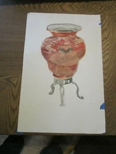 Original Watercolors By Peg Humphreys, Copper Pot & Study in Trees 19" x 12.5"