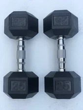 BRAND NEW 5-120LB RUBBER COATED HEX DUMBBELLS WEIGHTS FOR COMMERCIAL GYM PAIRS!
