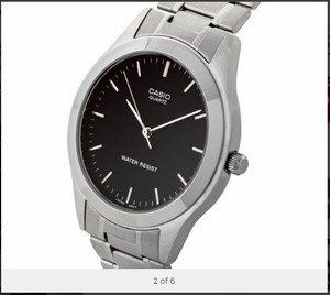 casio analogue silver watch