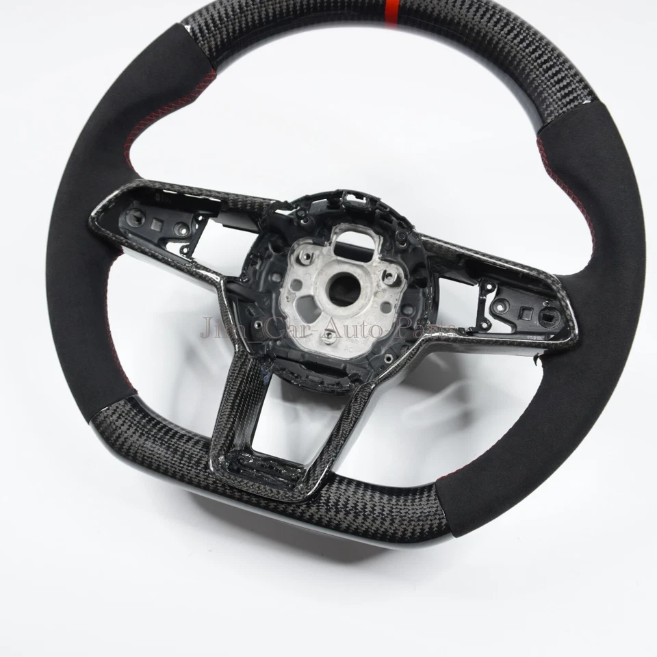 Volante de fibra de carbono mate real para Audi A6 A7 S6 S7 S8 RS6 RS7 Q6 19-24 Foto 3 de 4