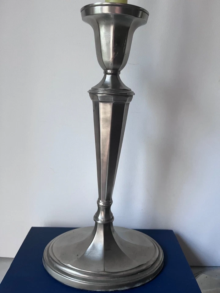 "Par de candelabros vintage de metal plateado de 8""" Foto 3 de 4