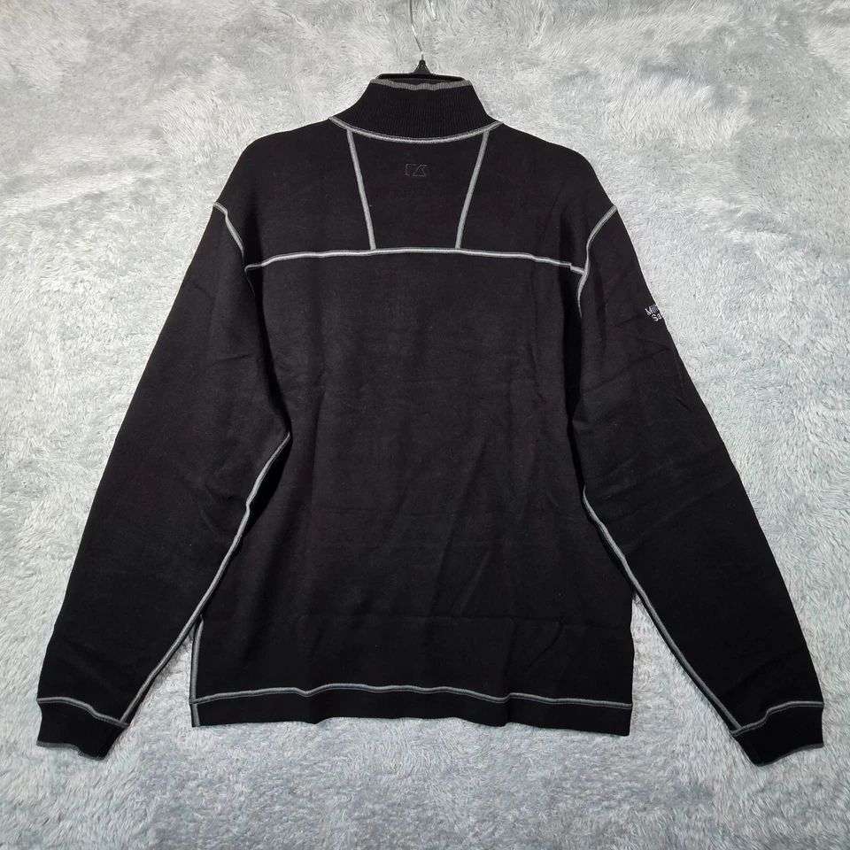 Suéter Cutter Buck Para Hombres Grande Negro Algodón 1/4 Cremallera Pullover SMUCKERS NUEVO CON ETIQUETAS Foto 4 de 4