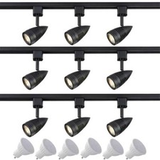 3 Metre Track 9 Spot Head Light Interior Ceiling Downlight Adjustable Swivel UK