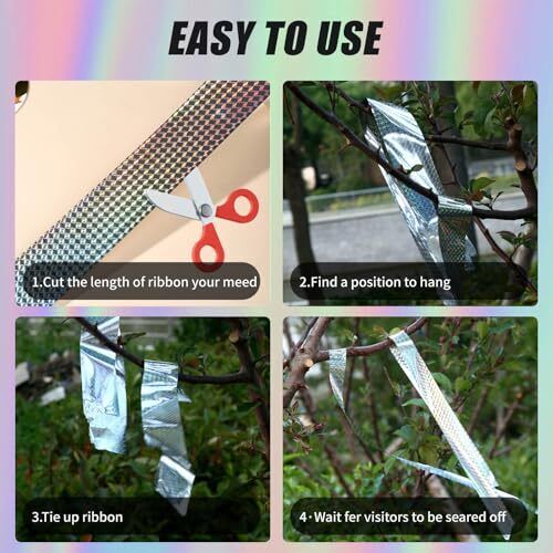 Double Bird Flash Tap, Bird Scare Tape Ribbon - Side Reflective 1in * 500FT *2 - Picture 6 of 8