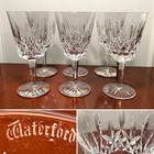 Vtg Set of 6 WATERFORD CRYSTAL Lismore 6-7/8" Water Goblet/Wine Glasses IRELAND