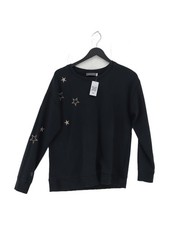 Mint Velvet Women's Hoodie S Black Cotton with Polyester Pullover