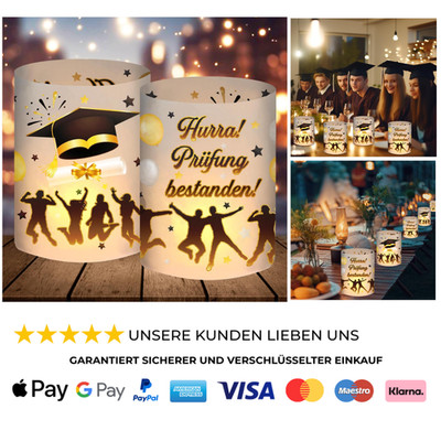 12 Windlichter Prüfung Bestanden Abitur 2026 Deko Tischdeko