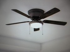 Hampton Bay Hugger 52 in. LED Indoor Brown Espresso Bronze Ceiling Fan w Light