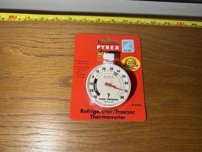 NEW Pyrex Refrigerator Freezer Thermometer w/ Suction Cup