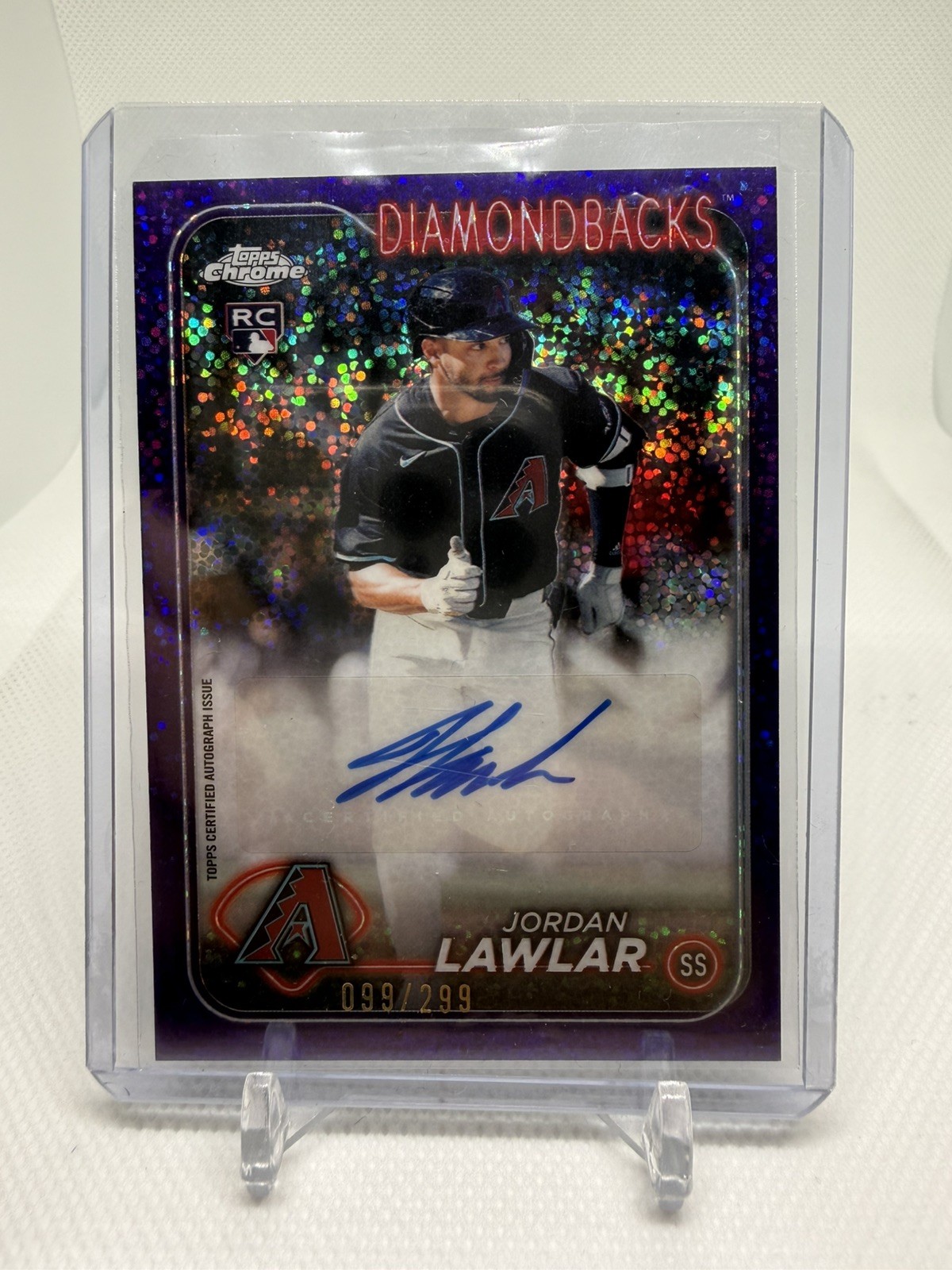 2024 Topps Chrome Update - Jordan Lawlar #AC-JL Purple Speckle Autograph /299