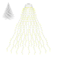New BOLWEO White Christmas Tree Lights Wire, 400LED 16 Lines for 8 Modes 6ft-7ft