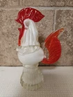 5.5" Vintage 80s Murano Hand Blown Art Glass Rooster Figurine in Red and White