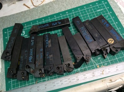 Valenite Carboloy ++ 15 pcs Various 1'' Lathe Tool Holders See Photos Used (15)