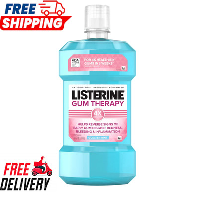 Listerine Gum Therapy Anti-Gingivitis Mouthwash Oral Care, Glacier Mint, 1 L
