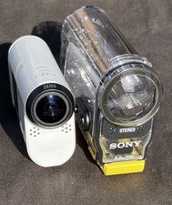 Sony HDR-AS100V Action Cam Bundle Waterproof Case Remote Mounts 64GB -Excellent