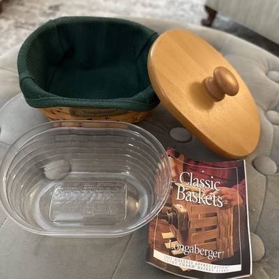 Longaberger 2002 Hostess Appreciation Basket Set Lucky Charm Liner Protector Lid