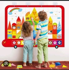 72 Pcs Preschool Felt Story Board Set, 3.9 Ft Animal School Bus